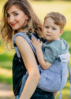 Onbuhimo carrier with toddler and mum