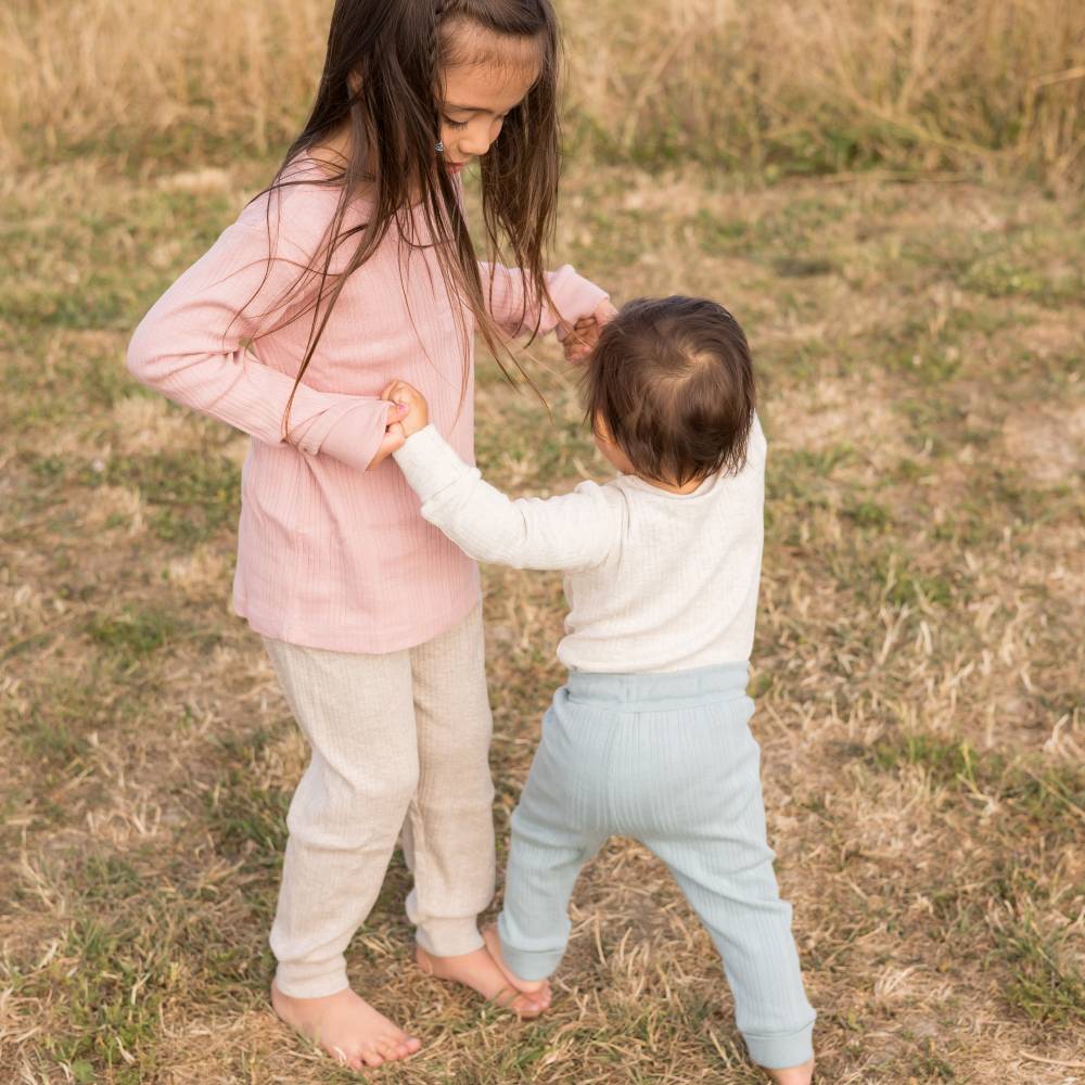 Merino Cotton Henley Top - Tekapo Marl