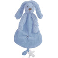 A blue Happy Horse soft, cuddly Rabbit comforter on a white background. 