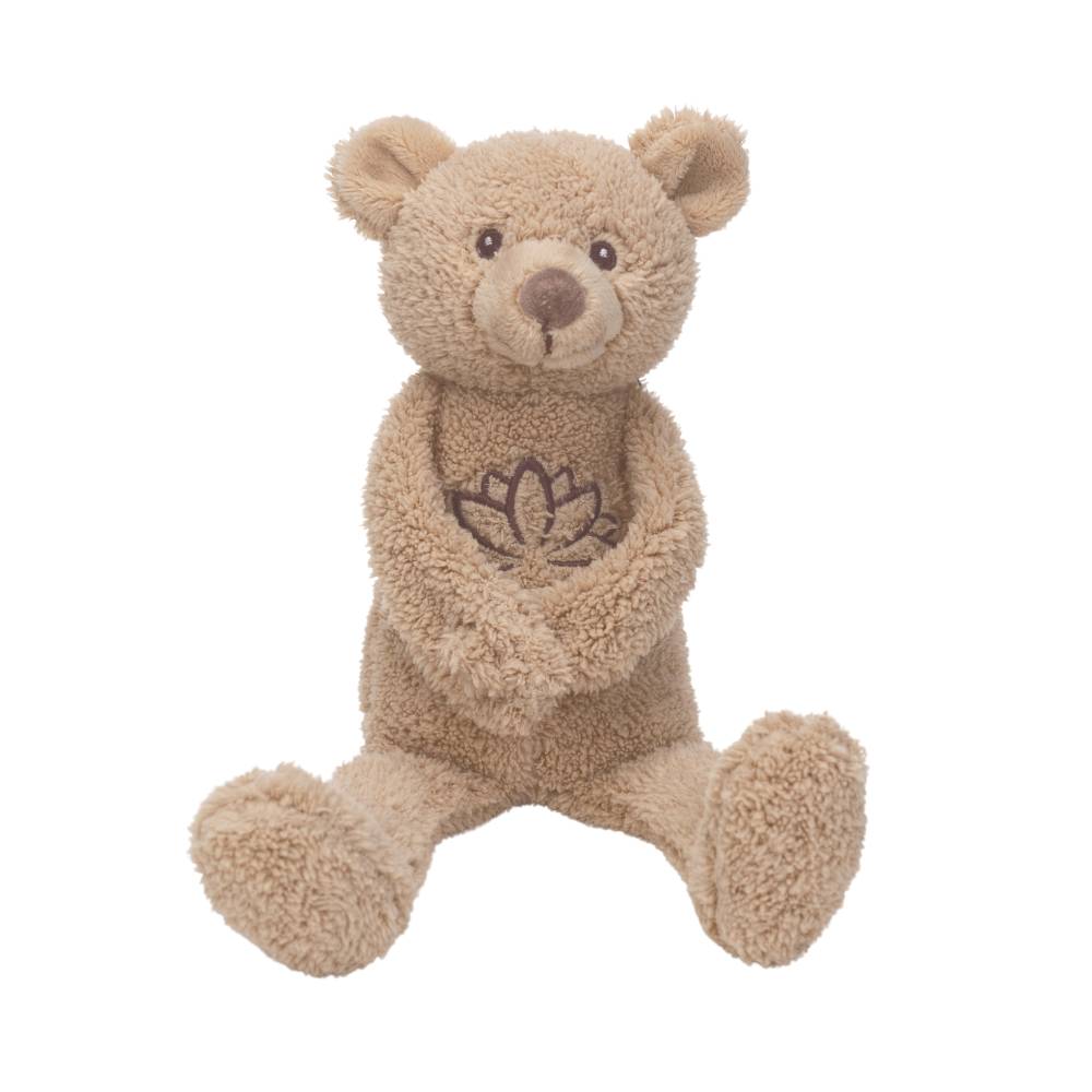 A brown Happy Horse mindful bear soft toy on a white background. 