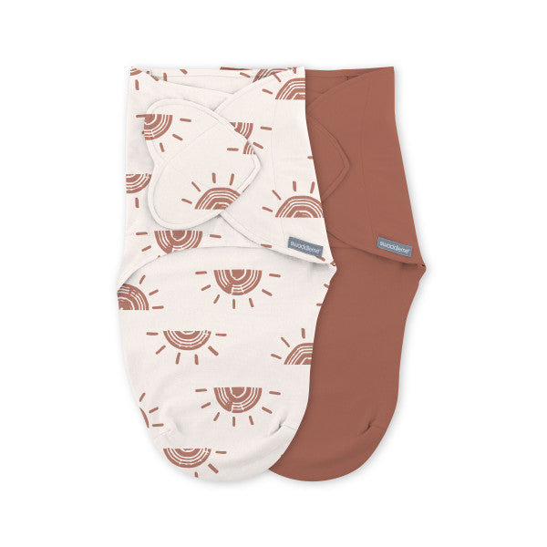 1.0 tog Cotton Swaddle 2pk - Rising Sun