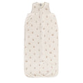 Cream Owl print baby sleeping bag on a white background