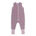 Purple Floral baby sleep suit on a white background
