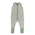 Green Woodland baby sleep suit on a white background