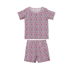 Premium Organic Cotton Short Sleeve Pyjamas - Blush Garden