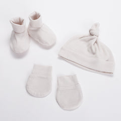 All Seasons Merino Booties, Beanie & Mittens - Milk