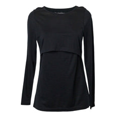 All Seasons Merino Breastfeeding Top - Black