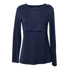 All Seasons Merino Breastfeeding Top - Navy