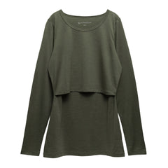 All Seasons Merino Breastfeeding Top - Olive
