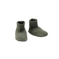 Green Merino Baby Booties on a white background