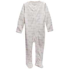 All Seasons Merino Footed Zipsuit - Milk/Elephant