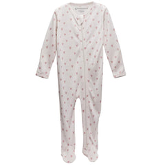 All Seasons Merino Footed Zipsuit - Milk/Hearts