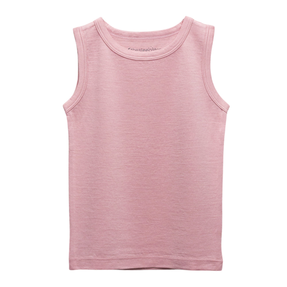 Pink Merino Singlet on a white background