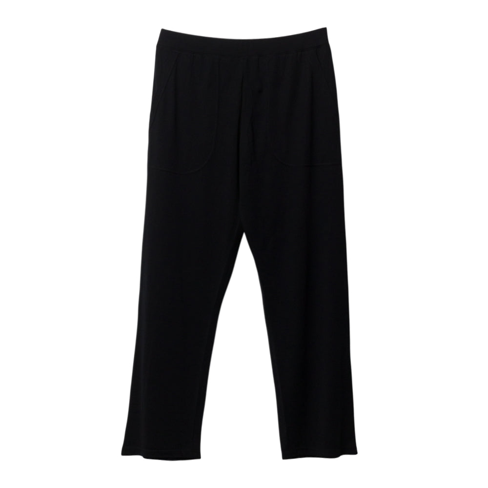 Adult Black merino lounge pants on a white background