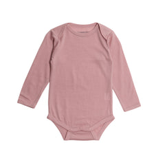All Seasons Merino Long Sleeve Bodysuit - Dusky Pink