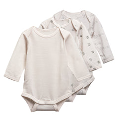 All Seasons Merino Long Sleeve Bodysuit 3pk - Milk
