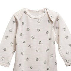 All Seasons Merino Long Sleeve Bodysuit - Milk/Leaf
