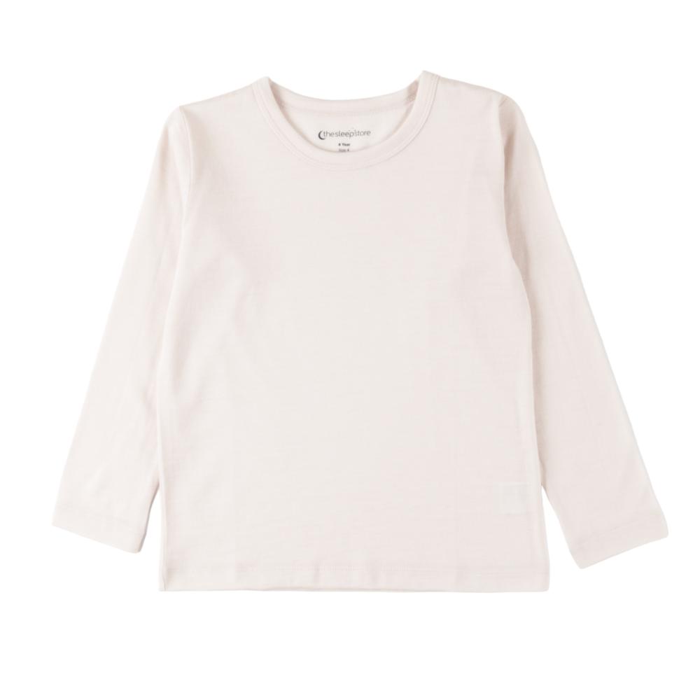 Cream Merino Long Sleeve Top on a white background