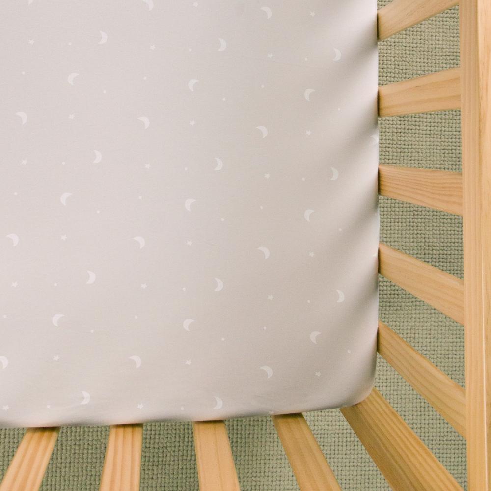 Grey Sky patterned fitted sheet on white background