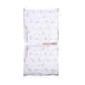 Change mat cover with cute bunny print on white surface on a white background
