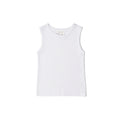 White cotton tank top singlet on a white background