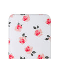 Pink Floral fitted sheet on white background