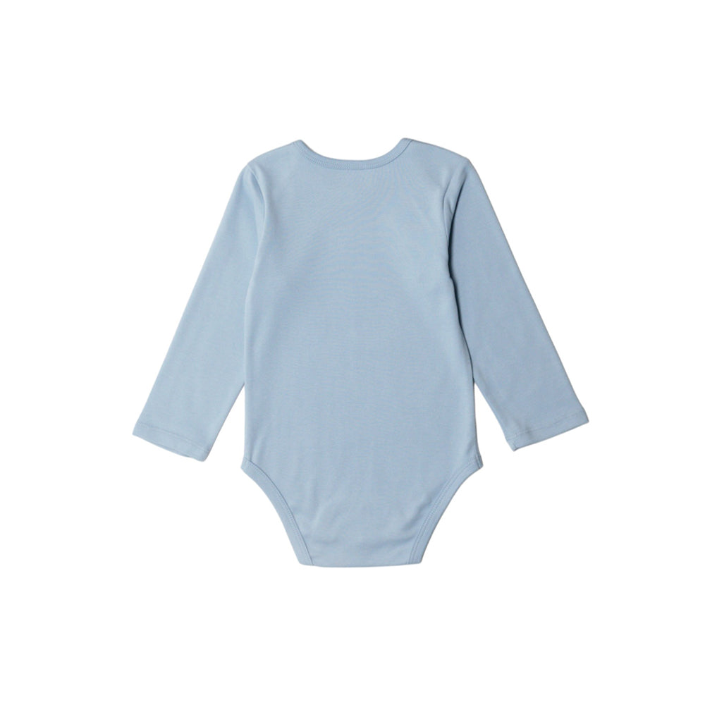 Basics Cotton Long Sleeve Bodysuit - Blue