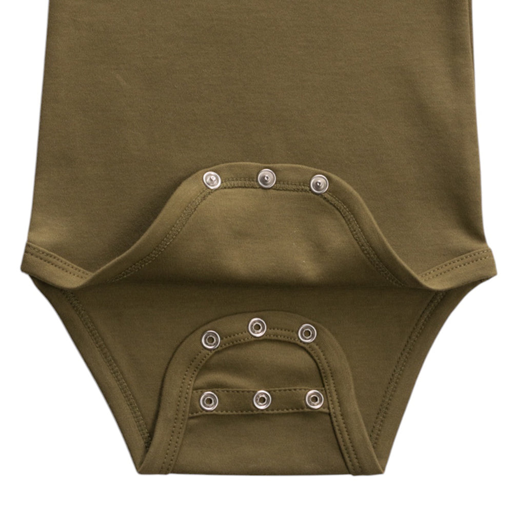 Basics Cotton Long Sleeve Bodysuit - Khaki