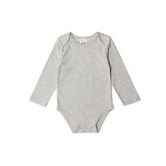 Basics Cotton Long Sleeve Bodysuit - Marl