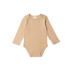 Basics Cotton Long Sleeve Bodysuit - Sand