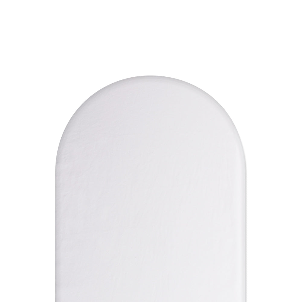 White fitted sheet on white background