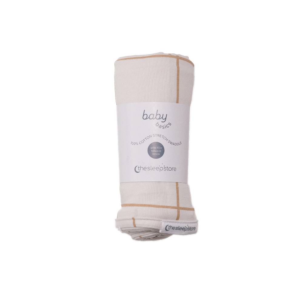 Baby swaddle with label on a white background
