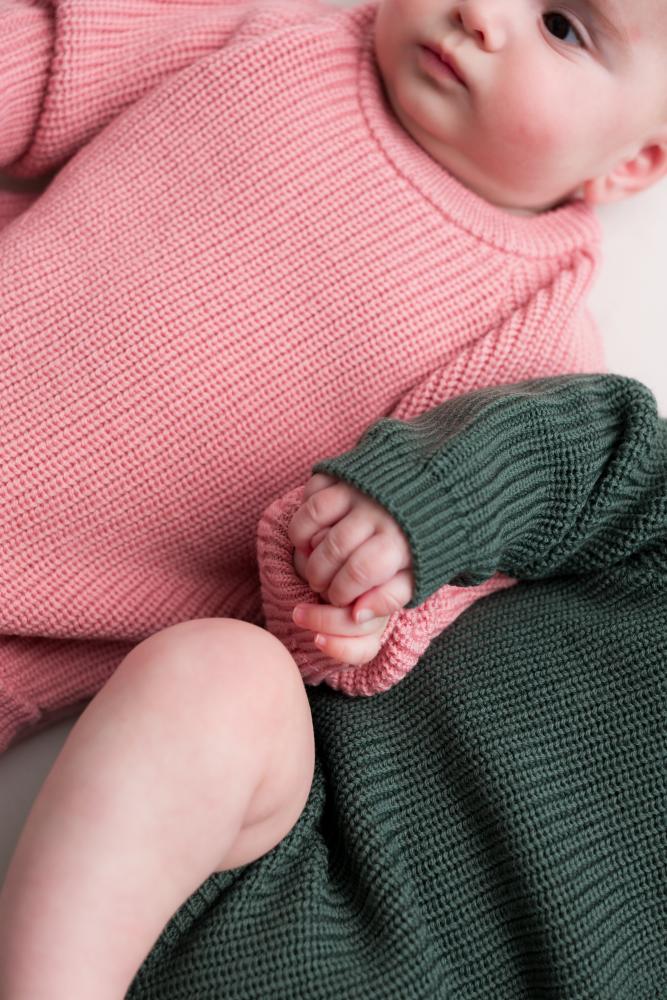 Merino Knit Bubblesuit - Pink