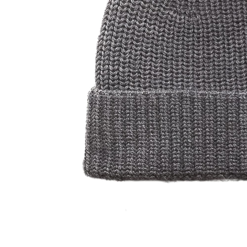 Merino Knit Pompom Beanie - Grey Marl