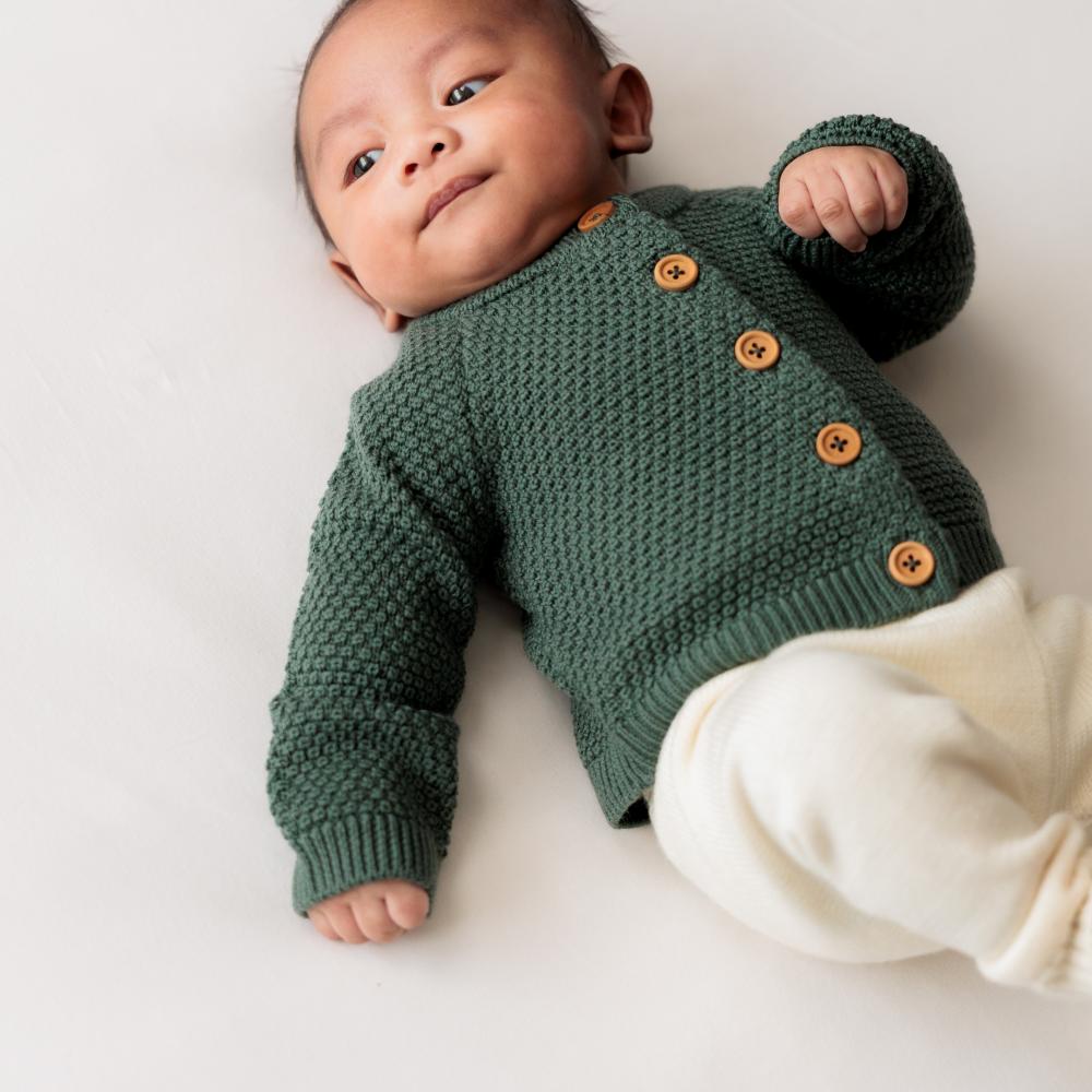 Merino Knit Cardigan - Dark Green
