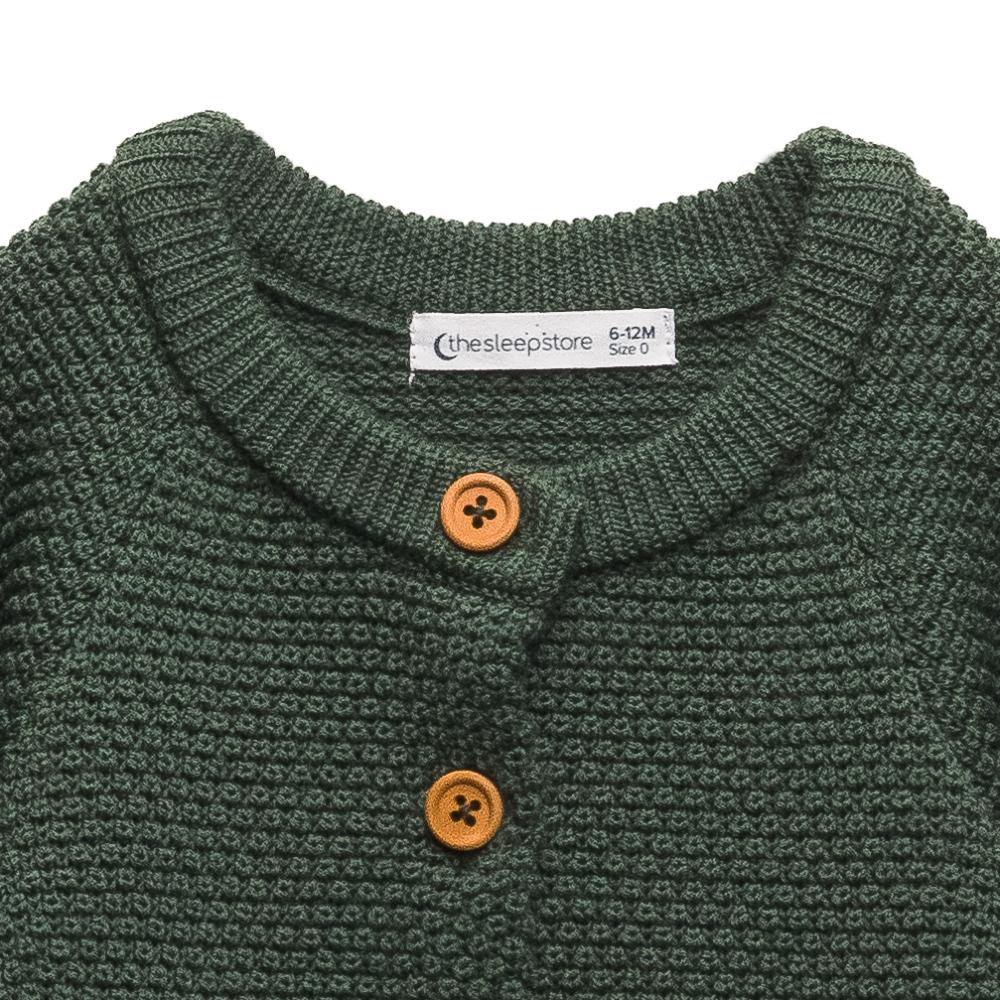Merino Knit Cardigan - Dark Green