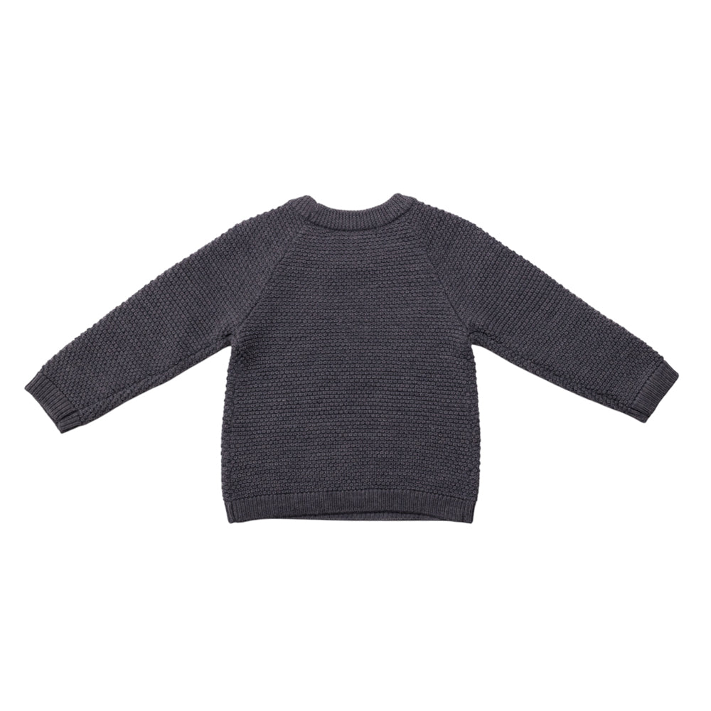 Merino Knit Crew Jumper - Grey Marl