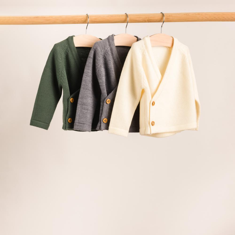 Merino Knit Kimono Cardigan - Dark Green