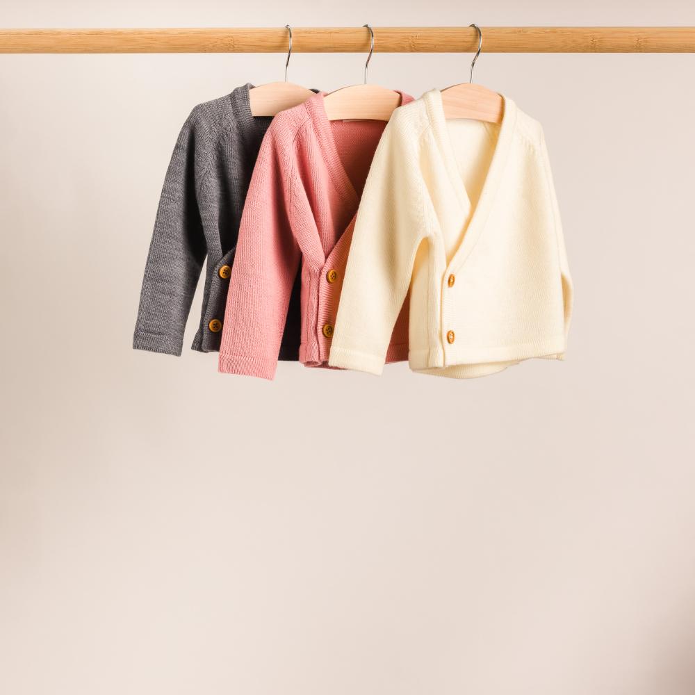 Merino Knit Kimono Cardigan - Pink