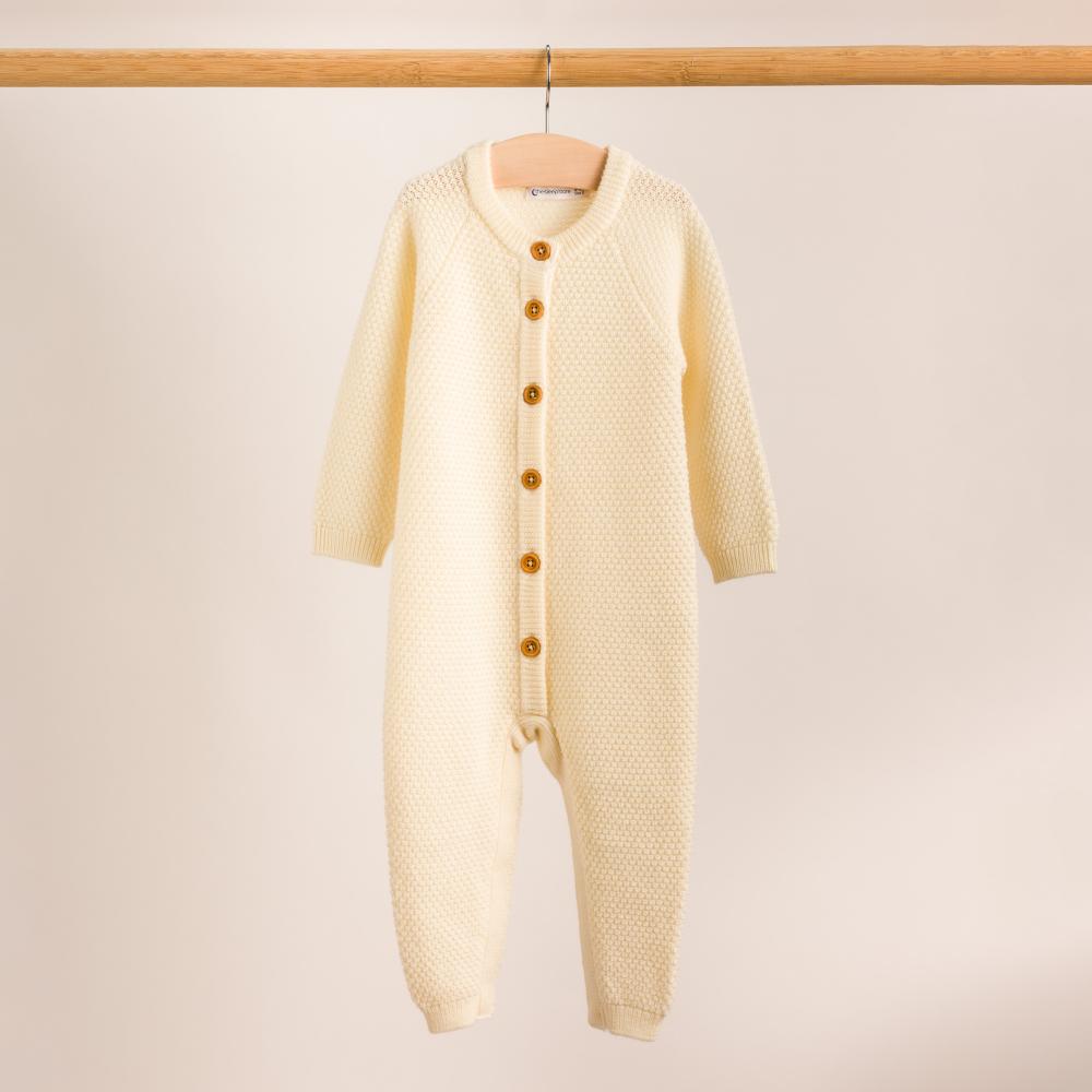 Merino Knit Onesie - Natural