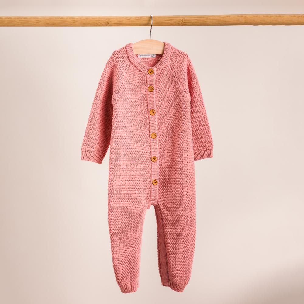 Merino Knit Onesie - Pink