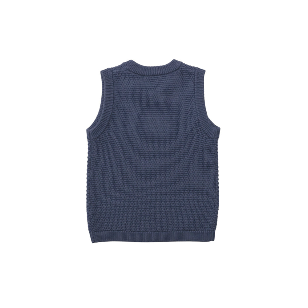 Merino Knit Vest - Blue