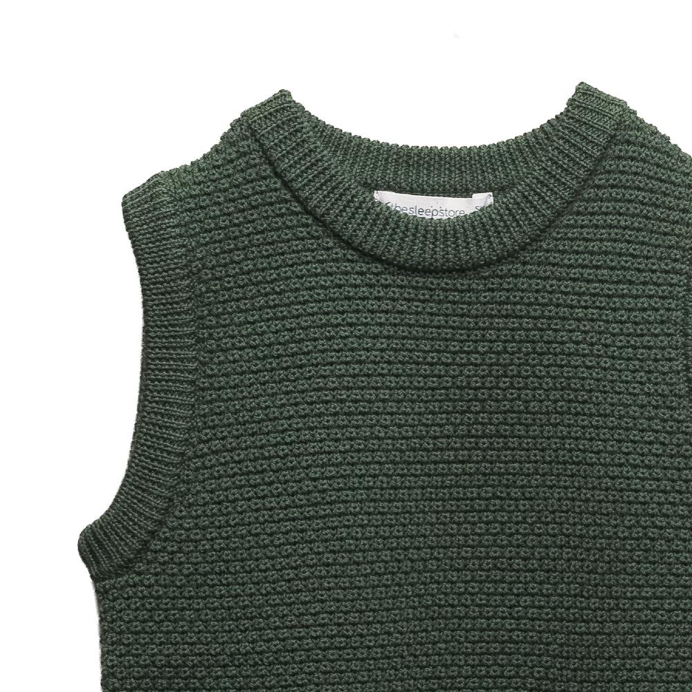 Merino Knit Vest - Dark Green