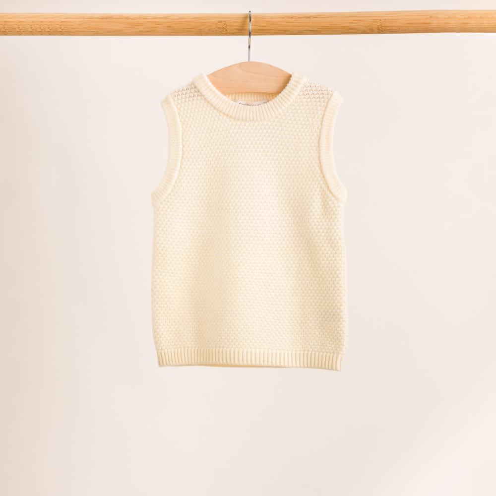 Merino Knit Vest - Natural