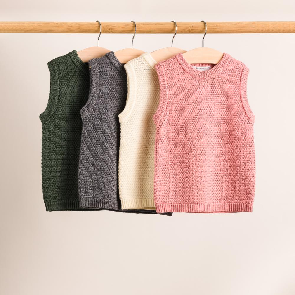 Merino Knit Vest - Natural
