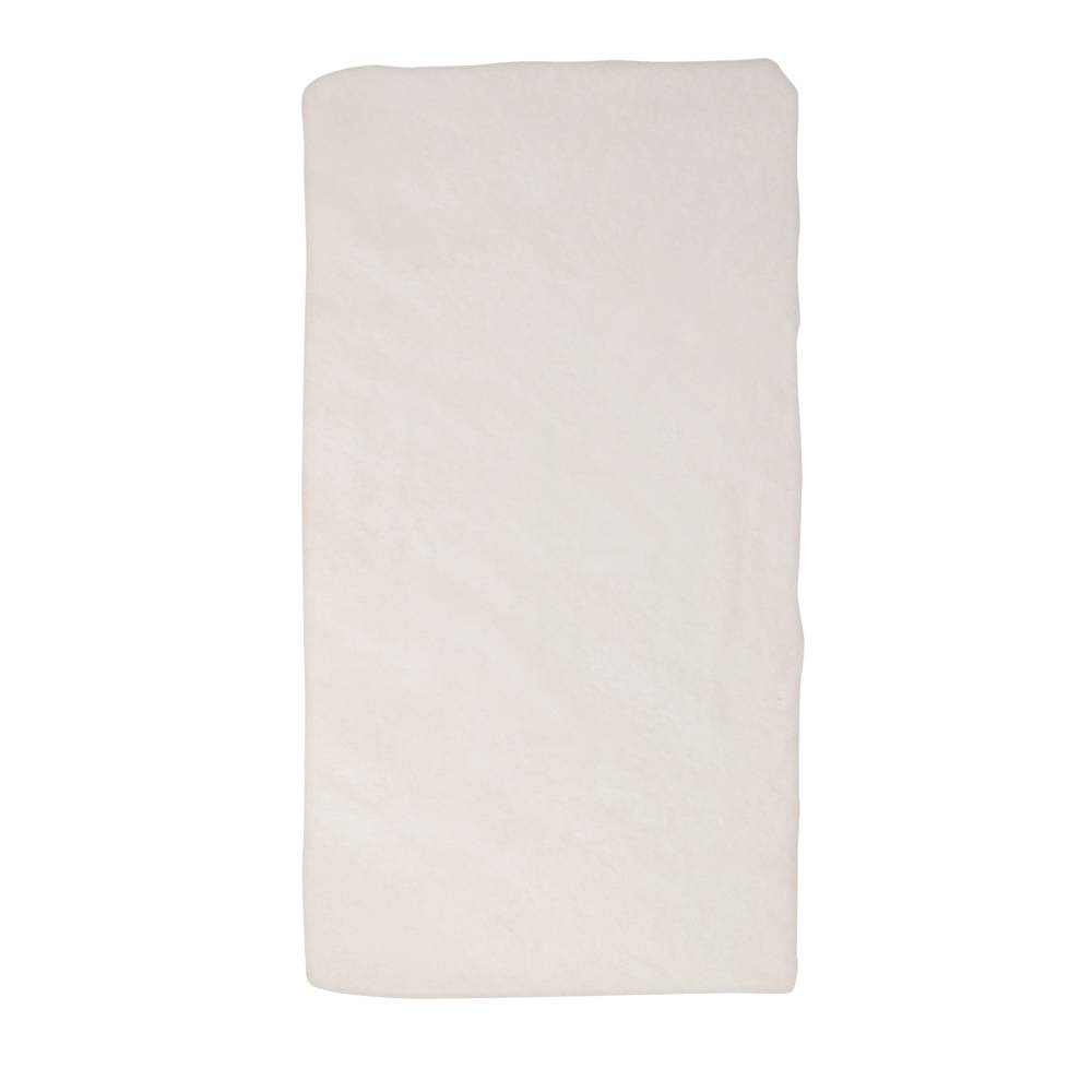 A white flannelette sheet in a rectangle shape shown against a plain white background.