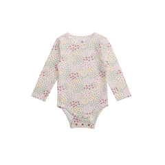 Organic Cotton Long Sleeve Bodysuit - Pink Bea Floral