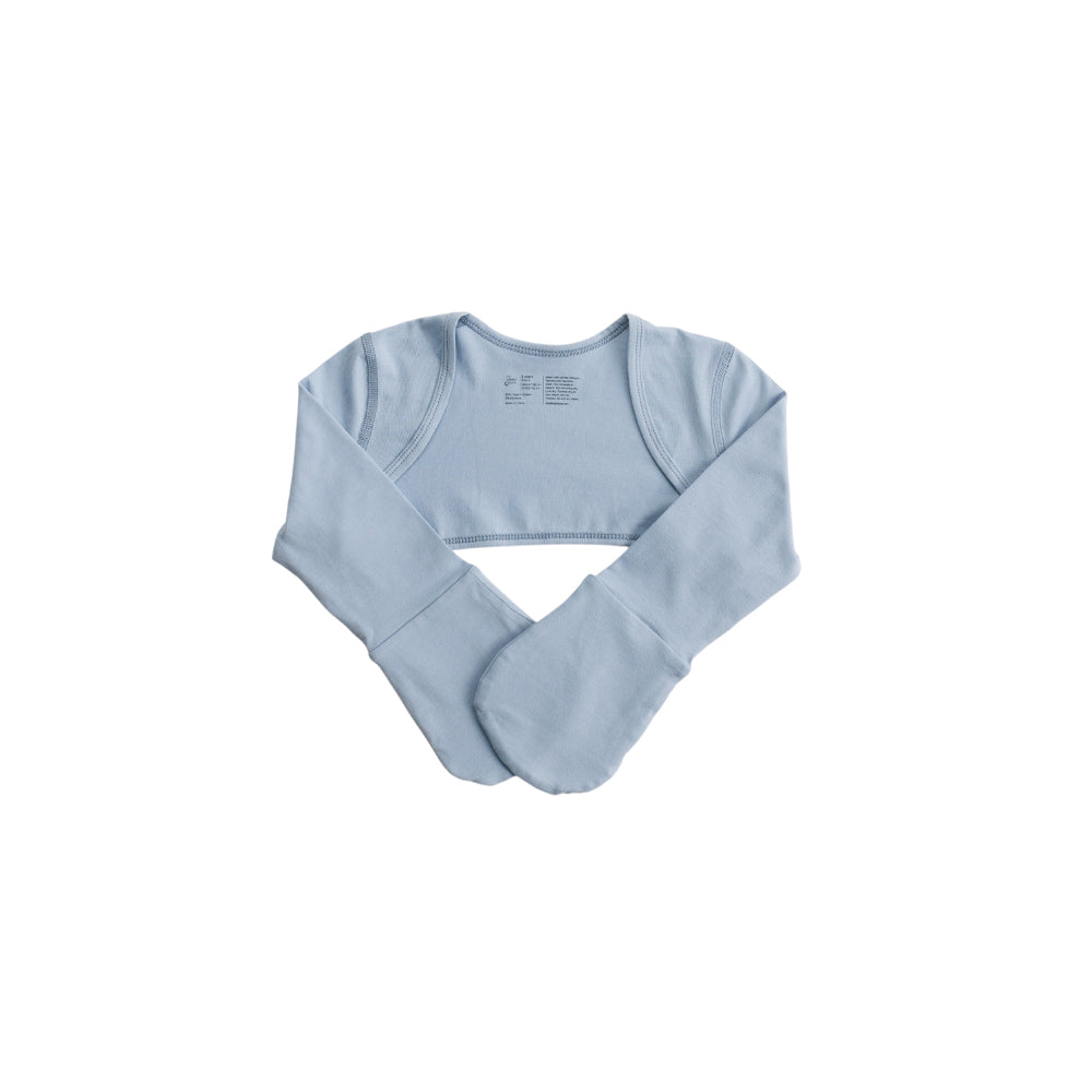 Organic Cotton Stay on Mittens - Blue