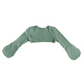 Green long-sleeve stay on mitten top on a white background