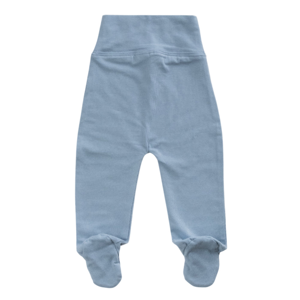 Organic Cotton Footed Pants - Blue